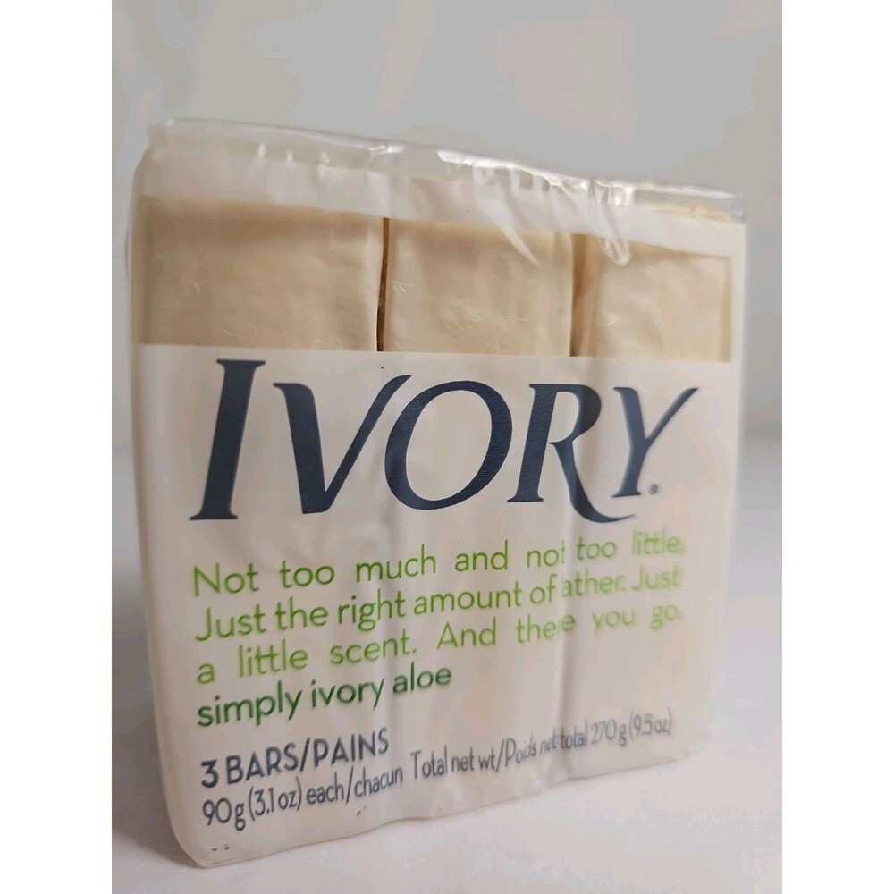 Vintage Ivory Simply Ivory Aloe Soap 3 Bar Pack 9.5 oz Sealed Unopened